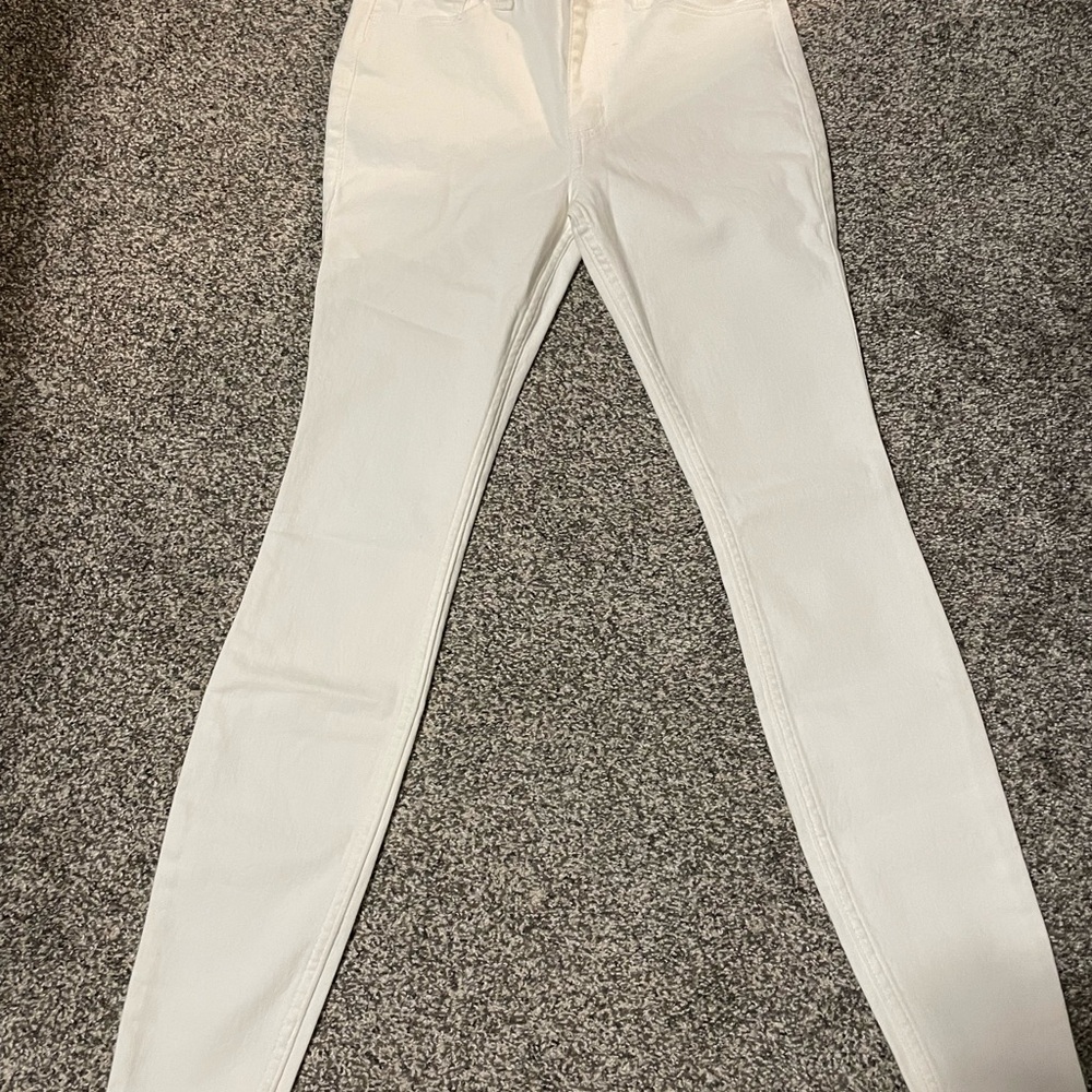 Hollister High-Rise Super Skinny White Jeans